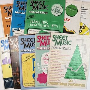 Sheet Music Magazine 1977 Complete Year 10 Issues Vocal Piano Guitar Vintage